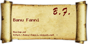 Banu Fanni névjegykártya