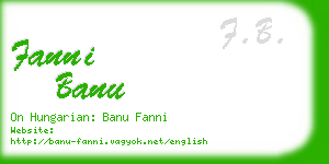 fanni banu business card